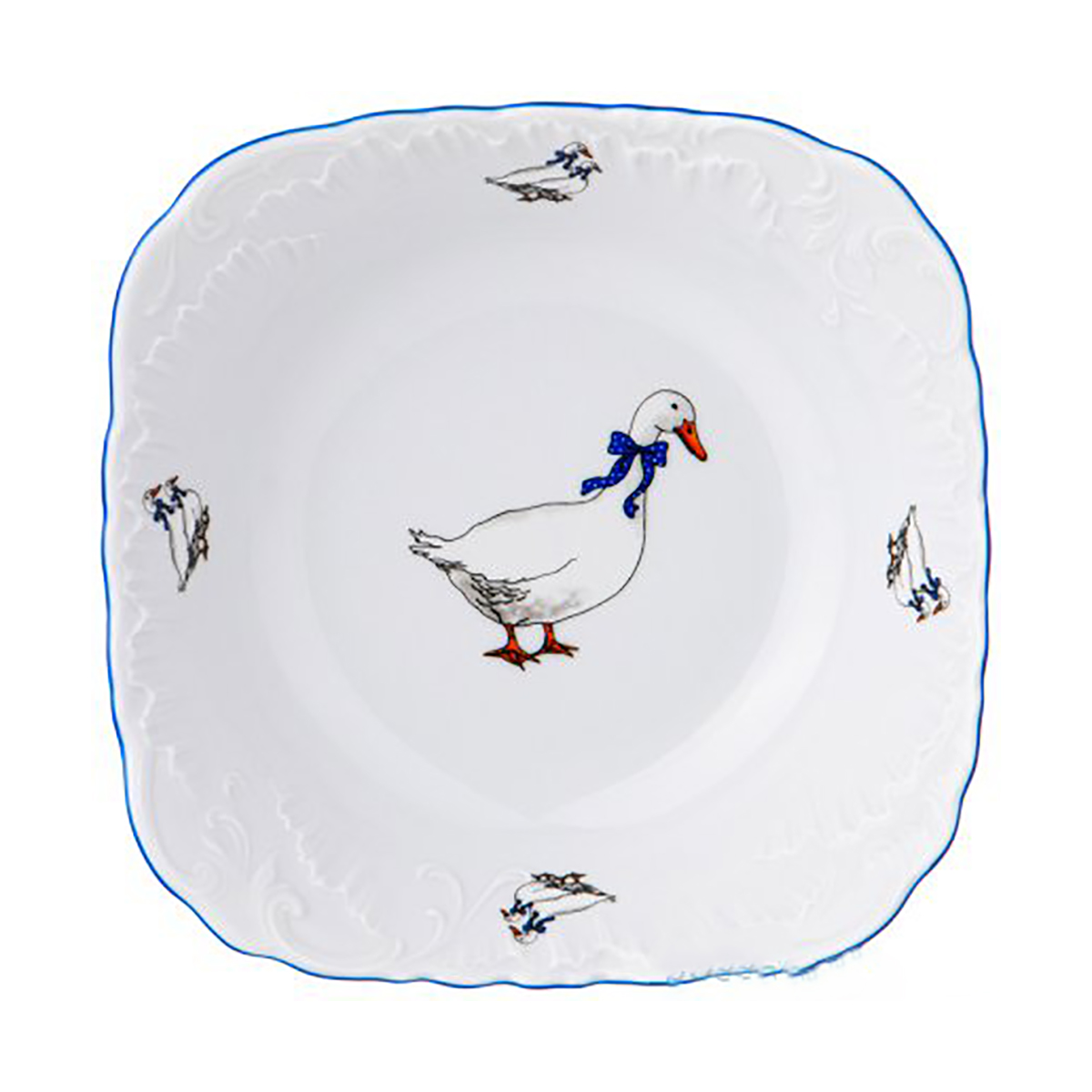 Салатник "rococo" гуси 24*24 см (1/6/36) "cmielow" omd666-рококо-19