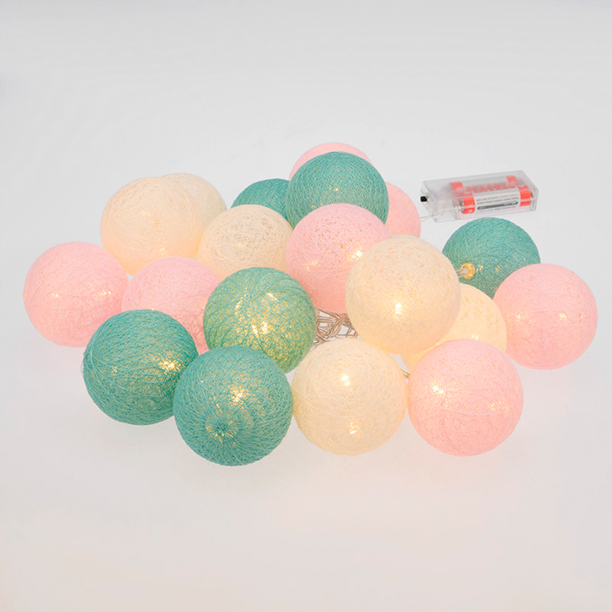 Электрогирлянда "фонарики перламутр" 3,5 м, 20 теплых ламп, шнур прозр. (1/24) "neon-night" 303-078