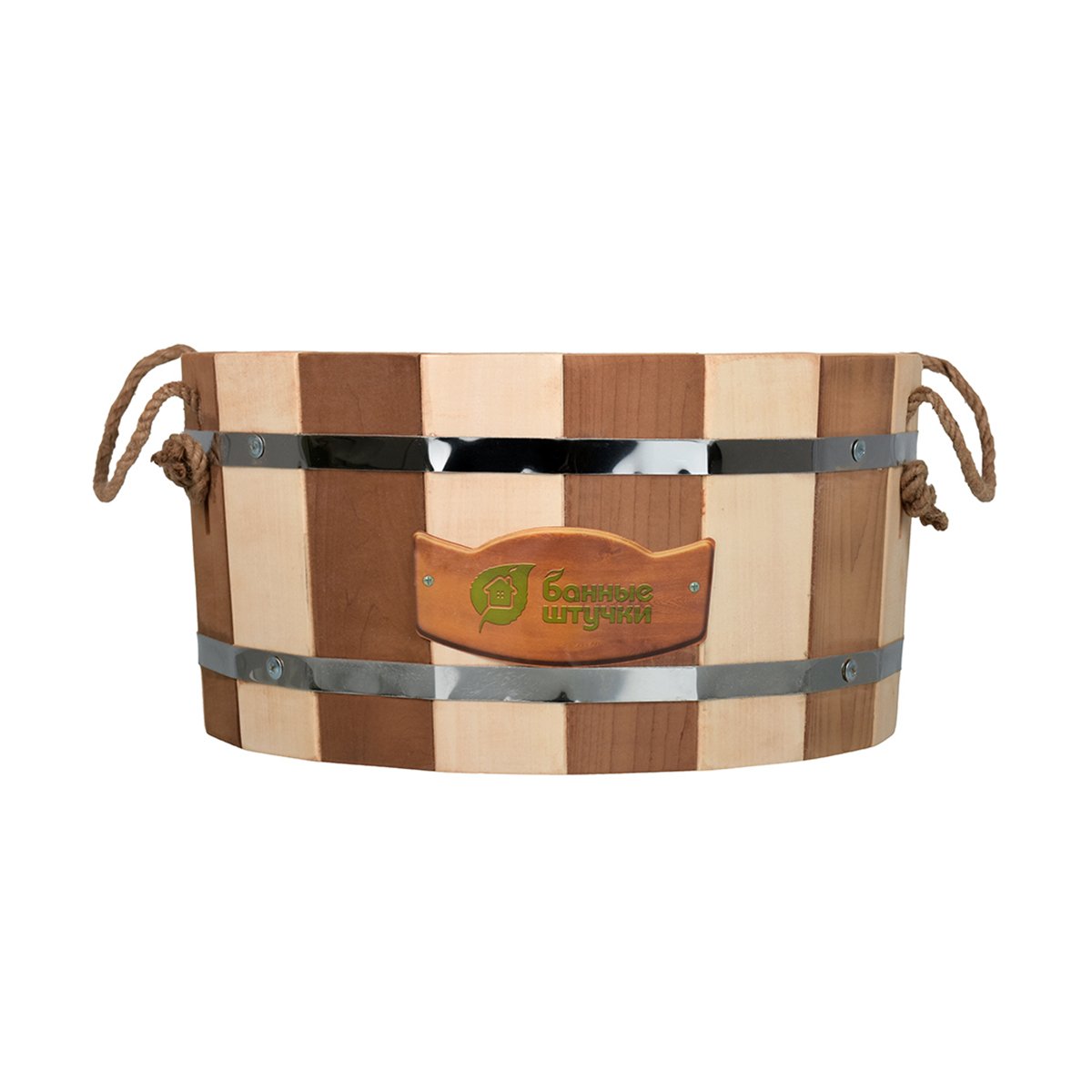 Ушат для бани и сауны "с легким паром" контраст 10 л пласт. вставка, липа (1) "банные штучки" 31146