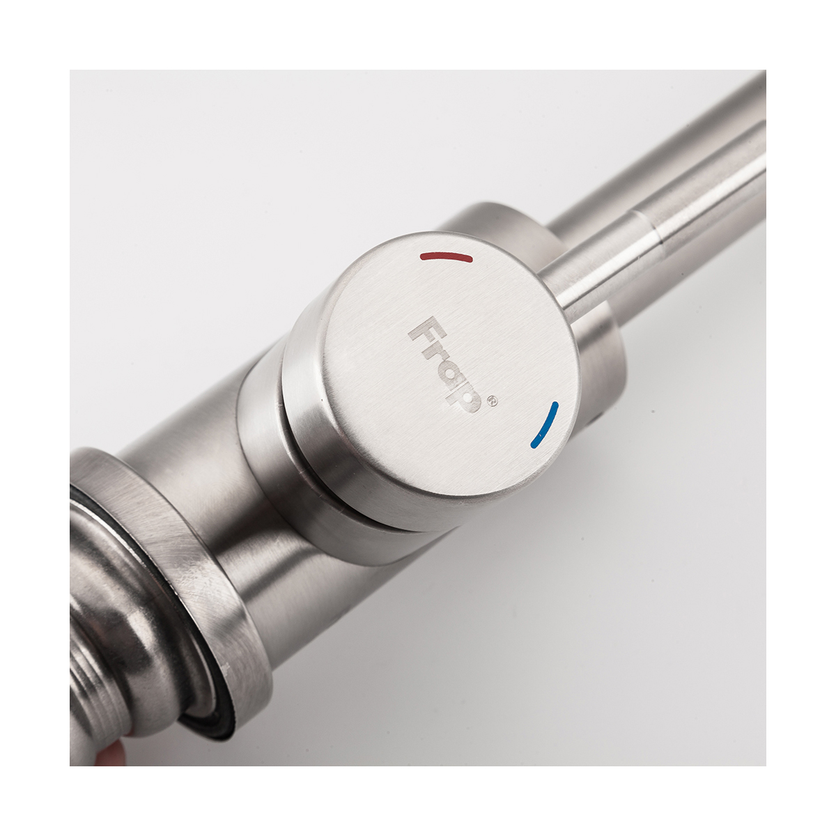 Смеситель для кухни f40899 высокий повротн. излив (нерж.сталь), сатин (1/10) "frap"