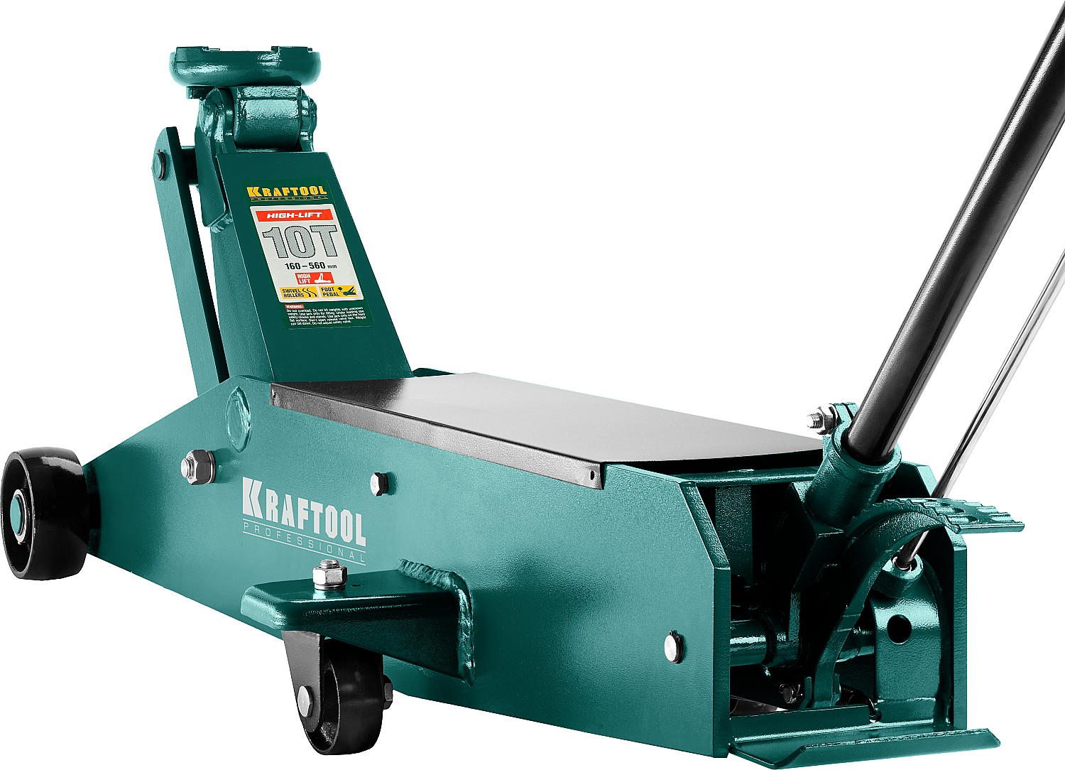 KRAFTOOL HIGH-LIFT, 10 т, 160 - 560 мм, для тяжелой техники, подкатной домкрат (43455-10)