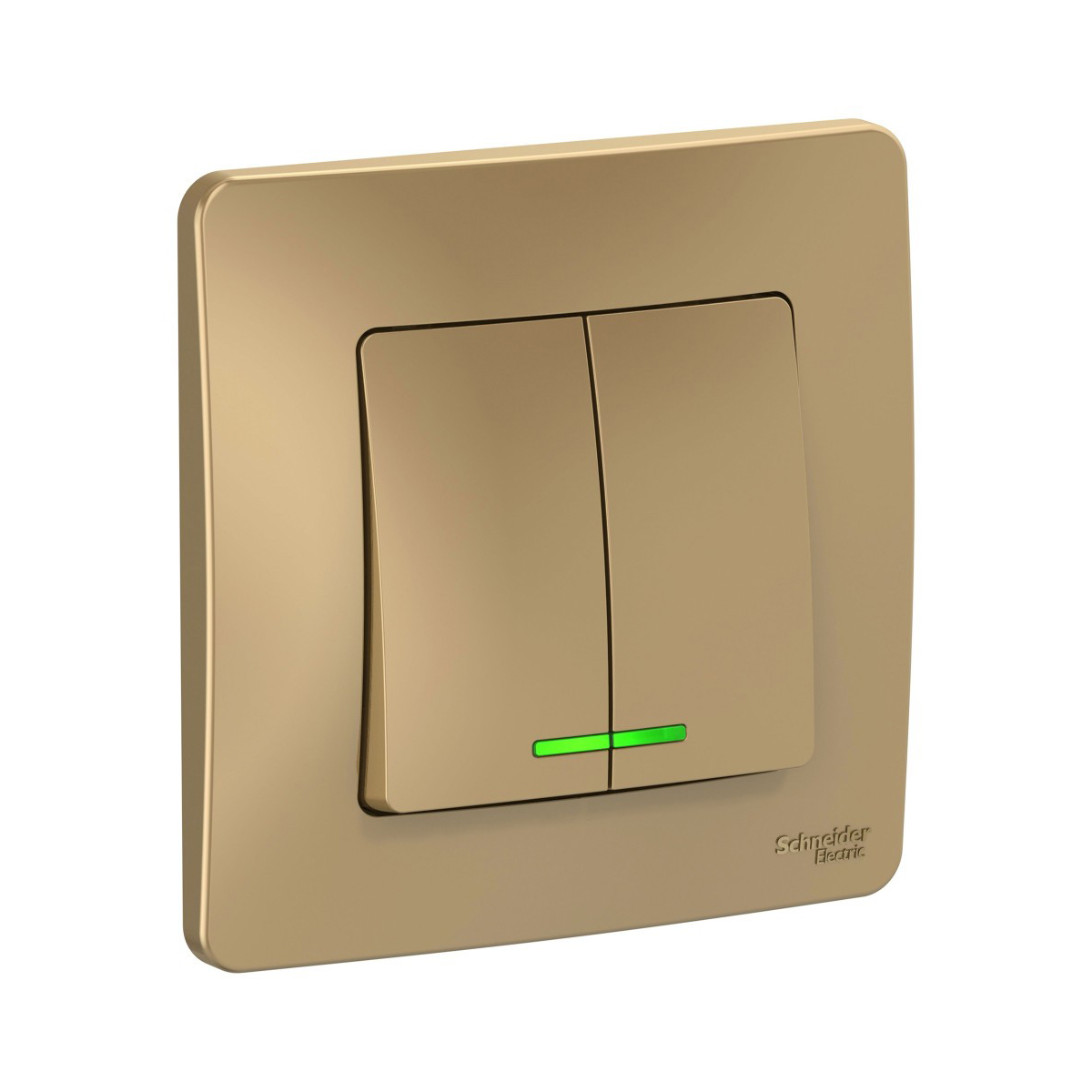 Выключатель "blanca" 2-х кл. с индикатором 10а, титан (1/10/20) "schneider"