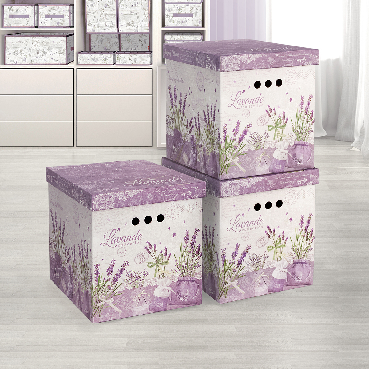 Короб для хранения "lavande" 28*38*31,5 см (набор 3 шт.) (1/12) "valiant" lv-bctn-3m