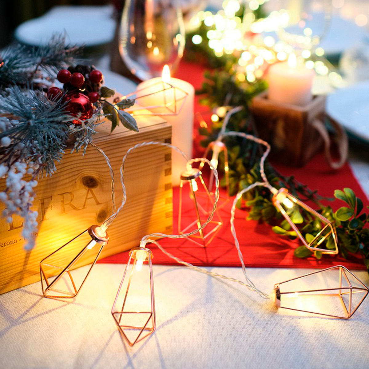 Электрогирлянда "кристаллы" бронзовые 1,5 м, 10 теплых ламп, шнур прозр. (1/60) "neon-night" 304-019