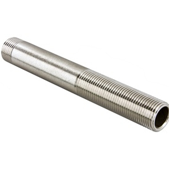 Сгон резьбовой прямой 1/2" х 250 мм неразъемный (НР) латунь-никель VALTEC (VTr.653.N.0425)