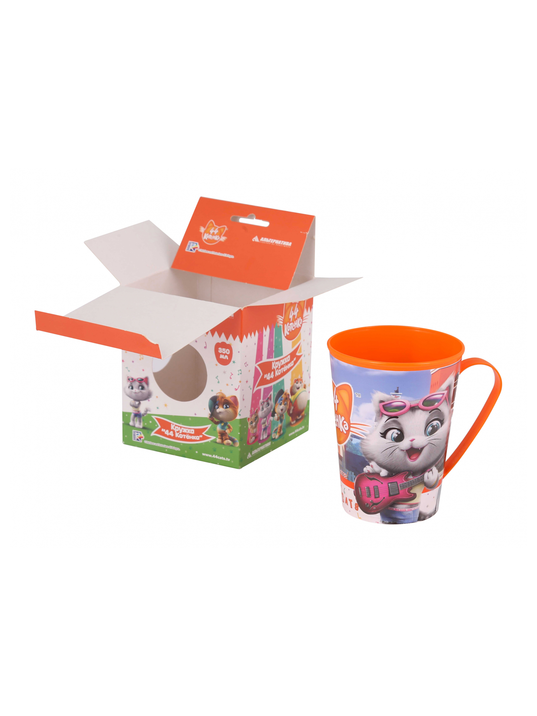 Кружка пласт. "44 котёнка" 0,35 л (1/24) "альтернатива"  м7653