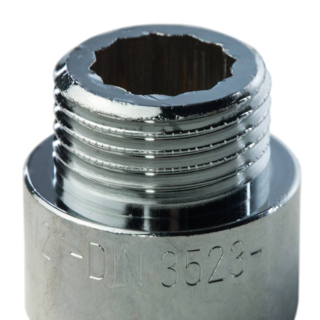 Удлинитель резьбовой ВН 1/2" x 15 мм хром STOUT