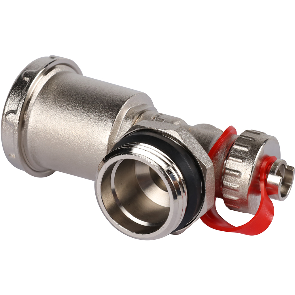 Концевик ROMMER для коллекторных групп с автоматическим воздухоотводчиком и дренажным вентилем 1"