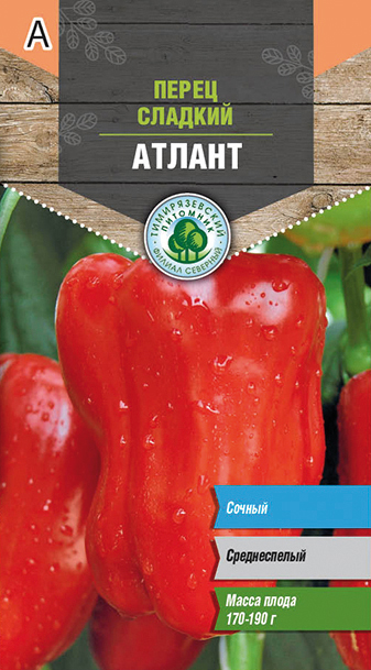 Семена перец "атлант" среднеспелый 0,3 г (10) "тимирязевский питомник"
