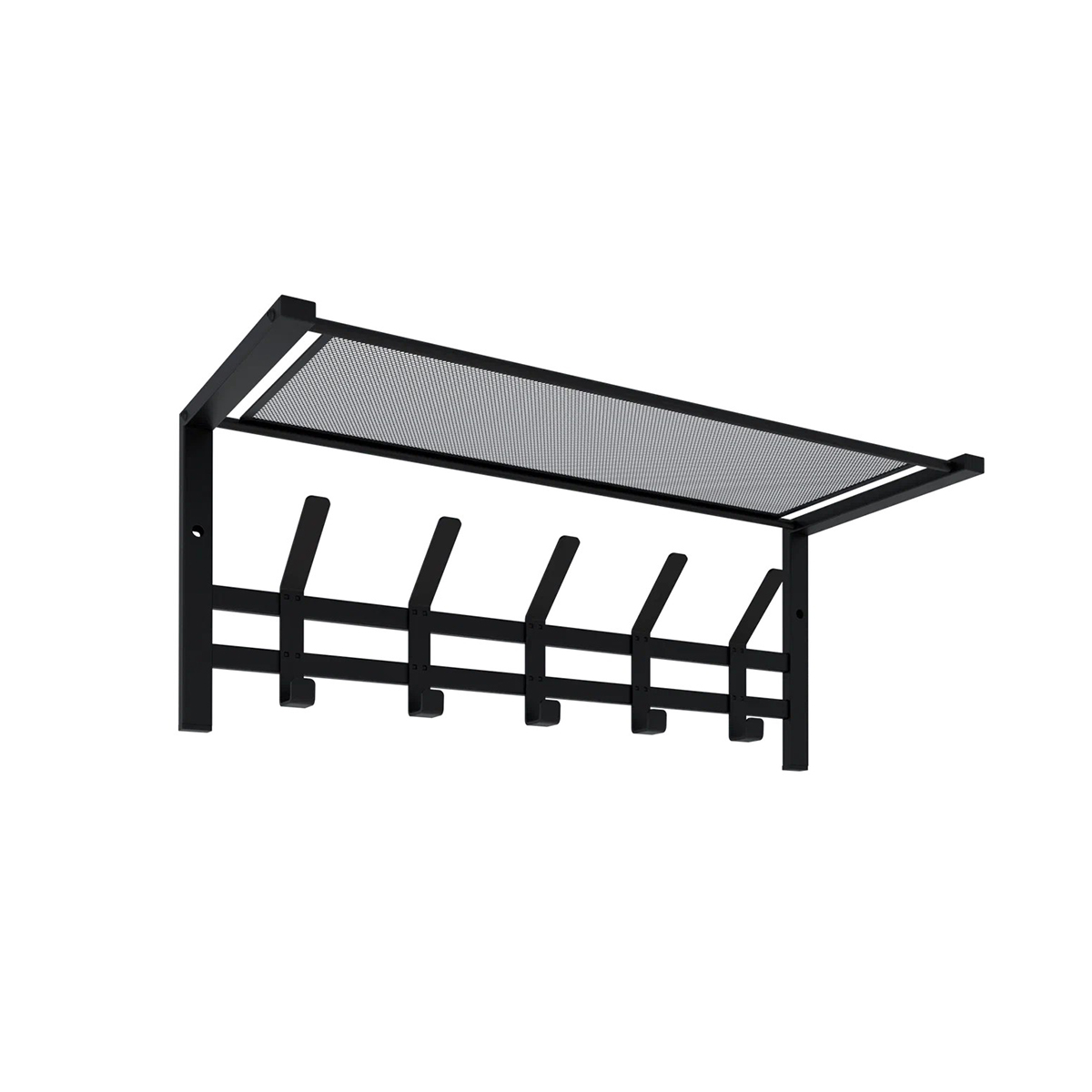 Вешалка настенная с полкой "торонто 21" (5 крючков) 670*270*270 мм черный (1) вспт21 ч