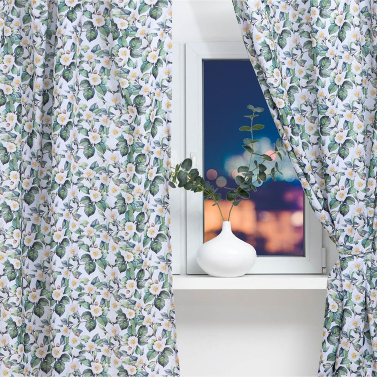 Шторы для кухни "сamellia" 145*180 см компл. 2 шт. с подхватами (1) "этель" 7183000