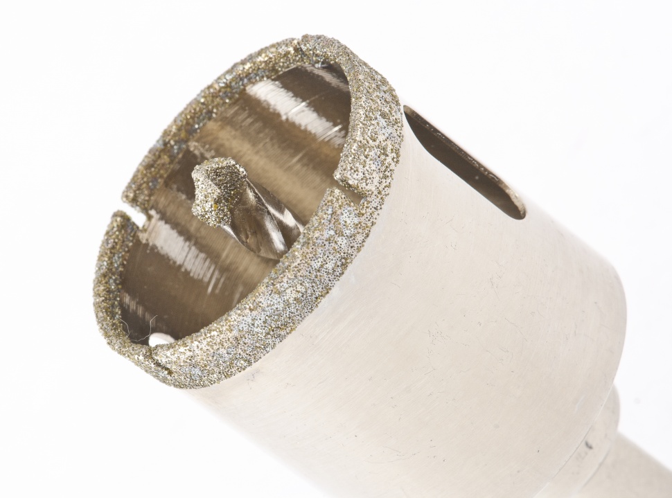 Сверло алмазное по керамограниту, 38 х 67 мм, трехгранный хвостовик Matrix (726383)