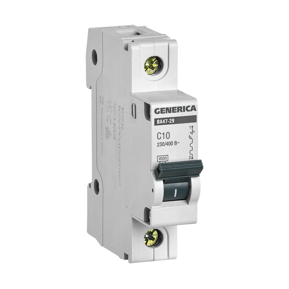 Выключатель автомат. ва47-29 1р 10а 4,5ка тип с (1/12/144) "generica"
