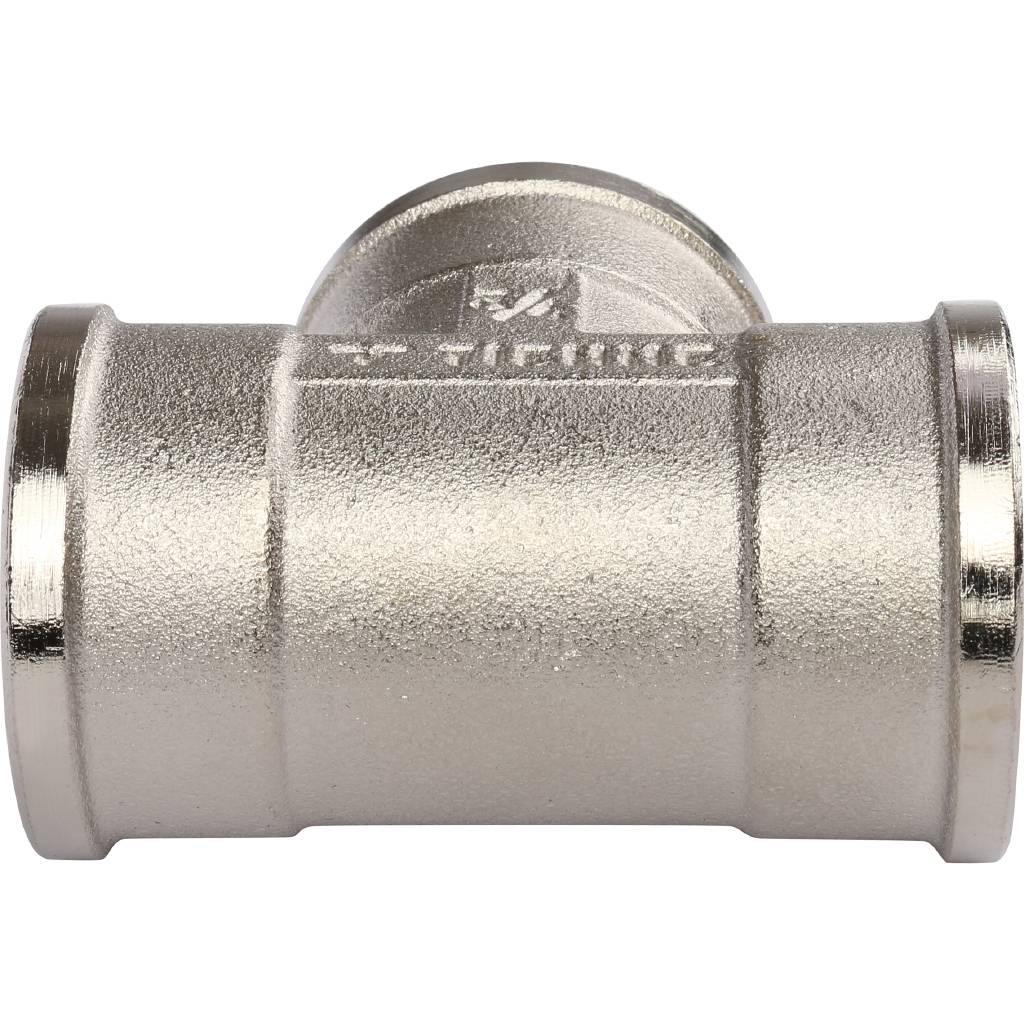 Тройник резьбовой ВР 1" никель TIEMME