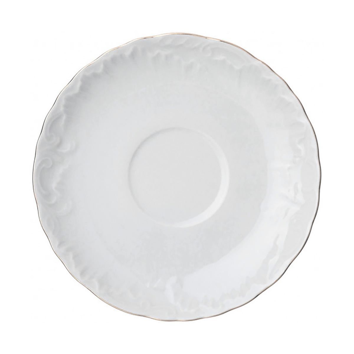 Блюдце "rococo" золотая кайма 12,5 см (6/36) "cmielow" omdz21-рококо-5