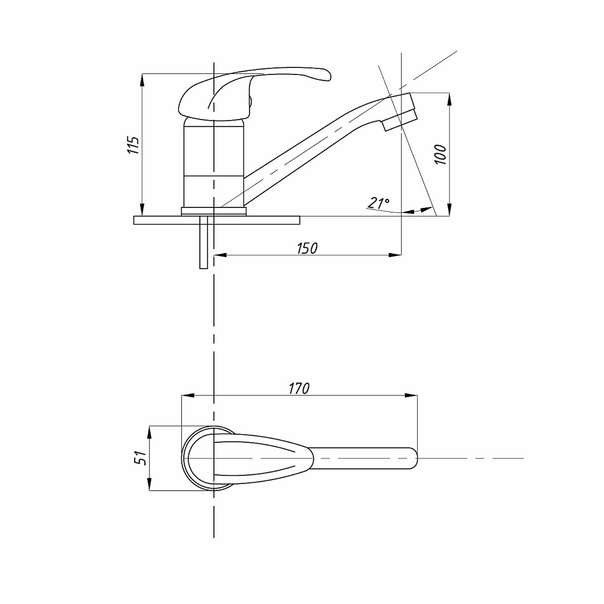 Смеситель для умывальника "tsarsberg" tsb-615-1202 (1/10) "профсан"