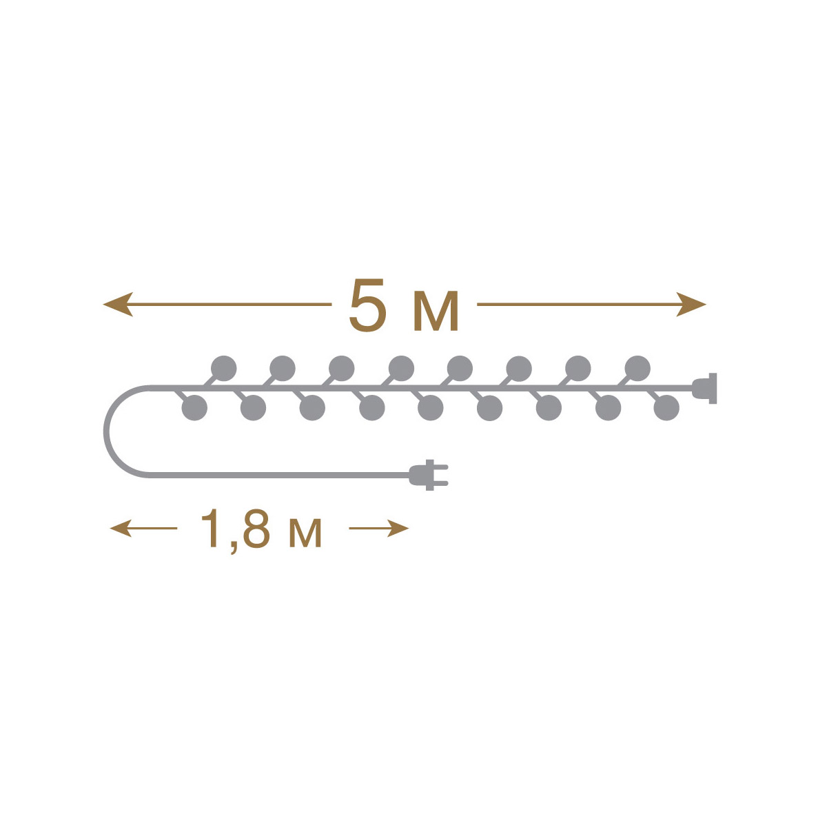 Электрогирлянда "шарики" 5 м, 30 разноцв. ламп (1/50) "vegas"