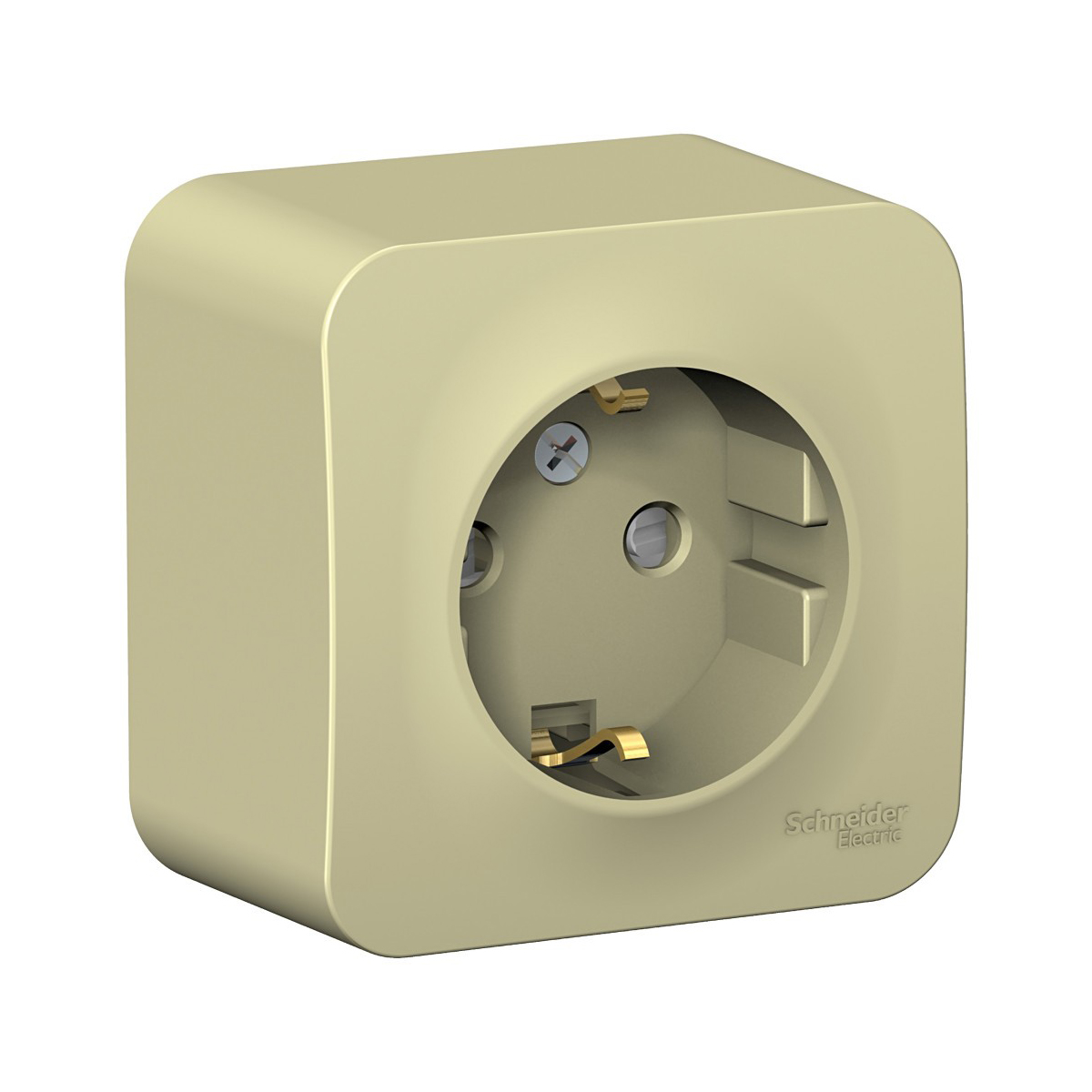 Розетка открыт. уст. "blanca" 1 местн. с заземл, с шторками 16а, бежевый (1/12/24) "schneider"