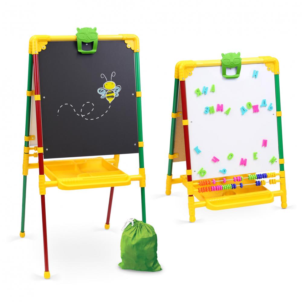 Мольберт детский двусторонний Nika М2Л/СФ2 Растущий, с пеналом, желто-красный