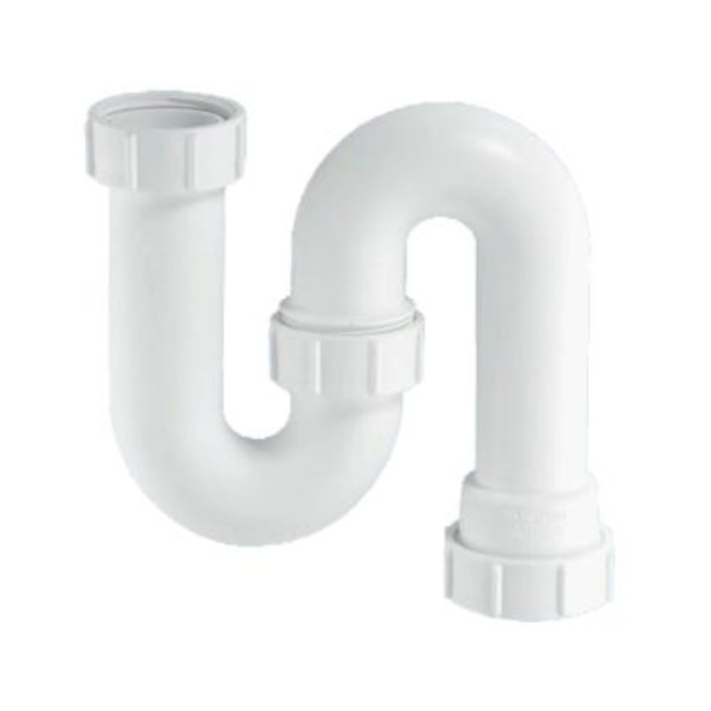 Сифон McALPINE трубный S-образный 1 1/2" х 40 мм без выпуска, верт. Компрес. выход 40 мм