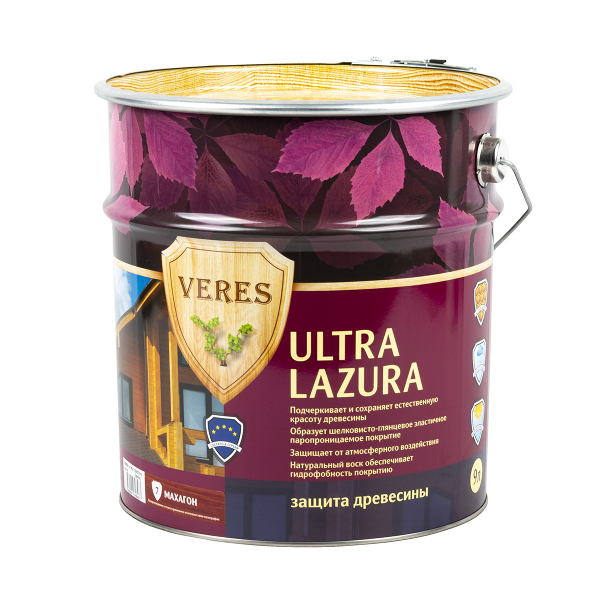 Верес ультра лазура № 7 махагон  9 л (1) "veres"