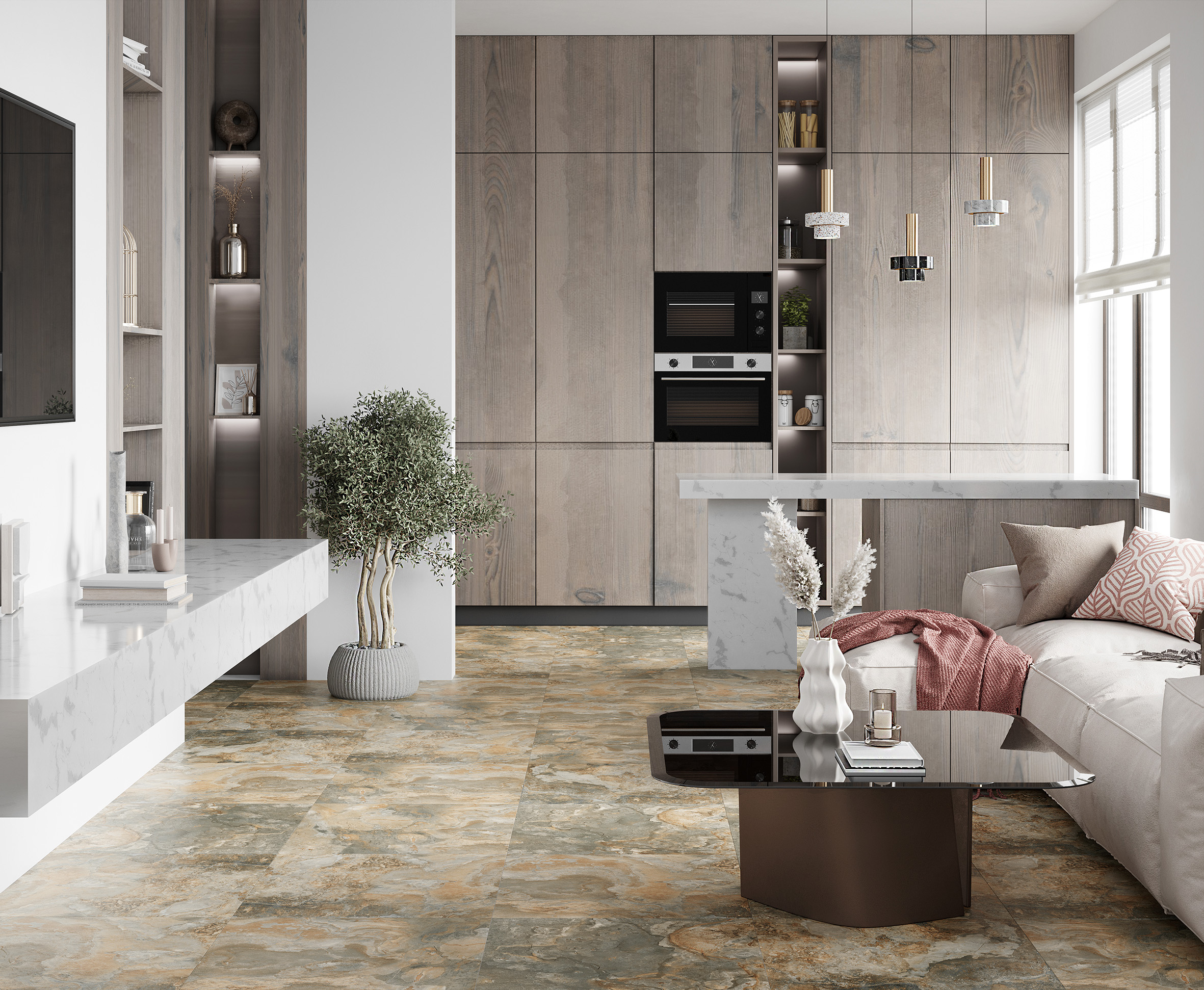 Oberon green керамогранит cтруктурный 60x120