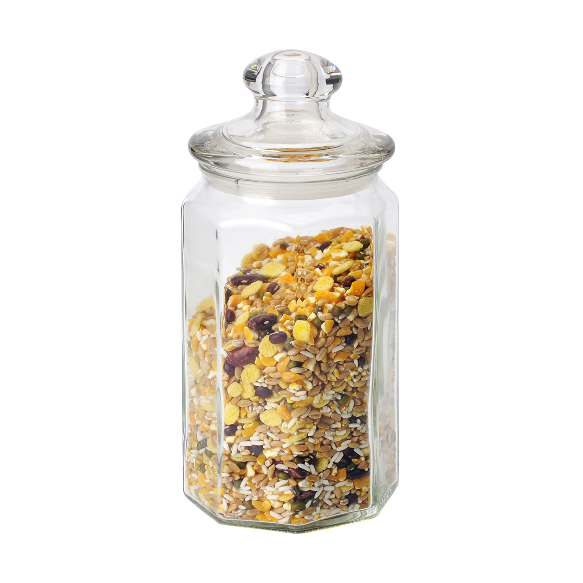 Банка для сыпучих продуктов "lattina" 0,9 л с фигурной крышкой, стекло (1/24) "mallony"