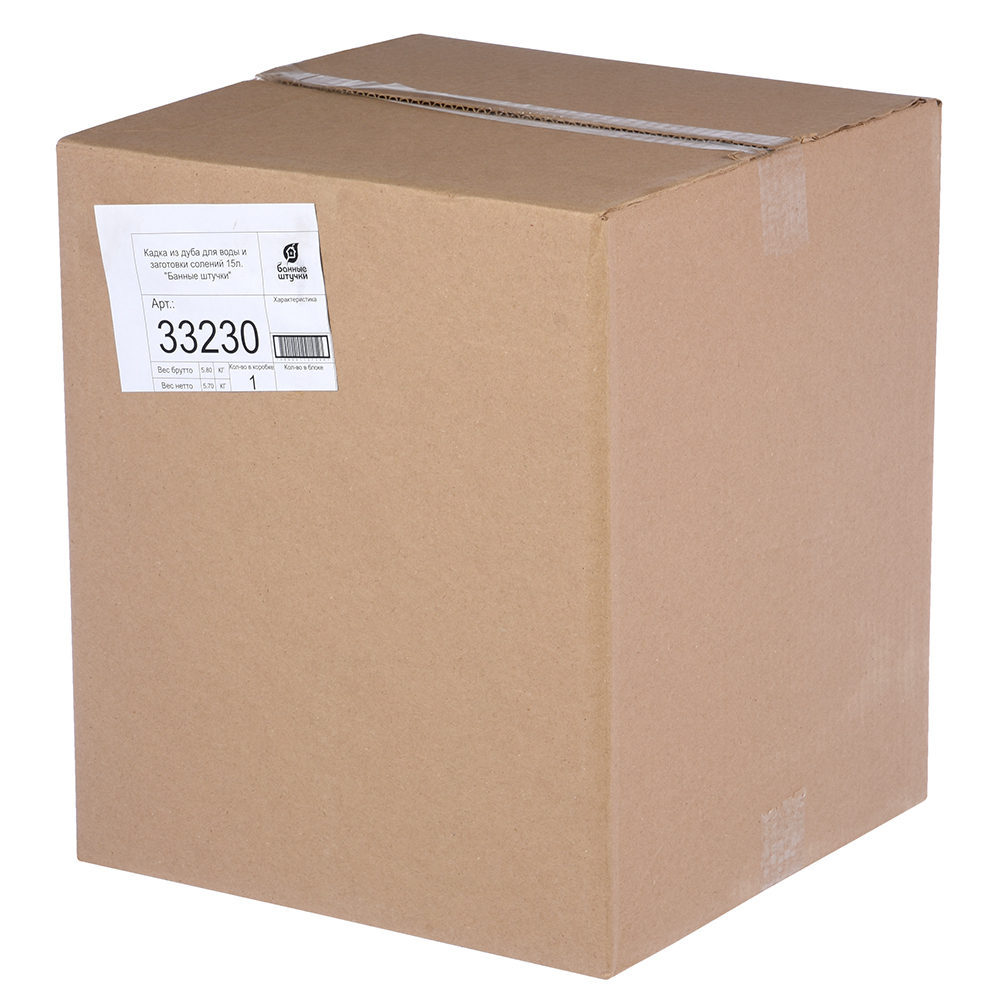 Кадка для воды и солений 15 л с крышкой и гнетом, дуб (1) "банные штучки" 33230