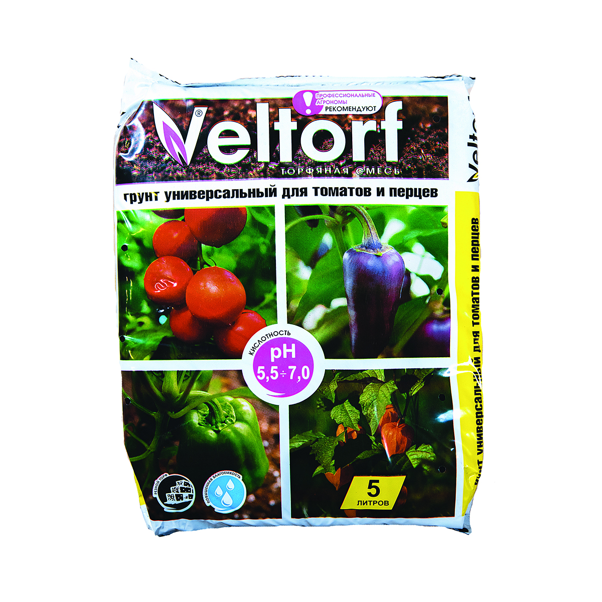 Грунт для томатов и перцев  5 л (1) "veltorf"
