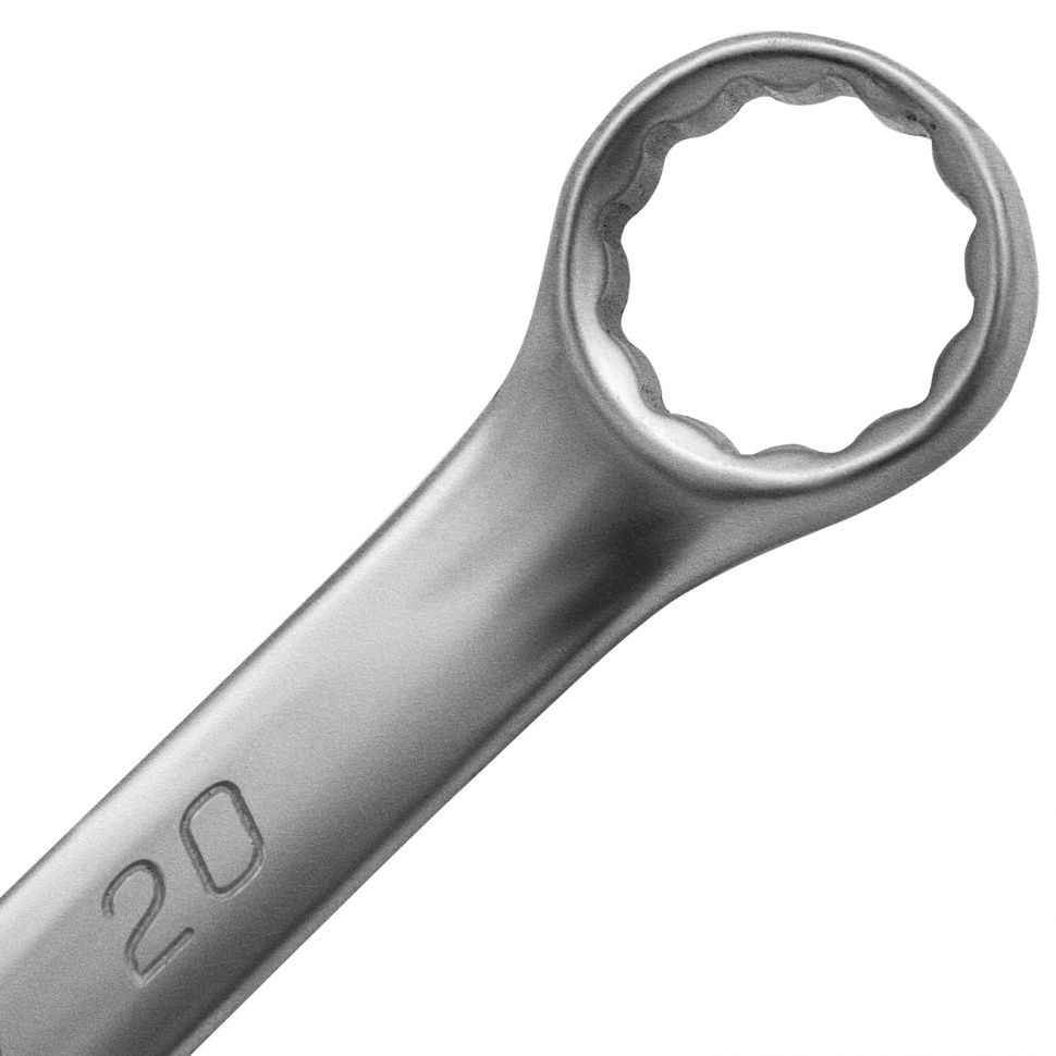 Ключ комбинированный, 20 мм, CrV, матовый хром Matrix (15116)