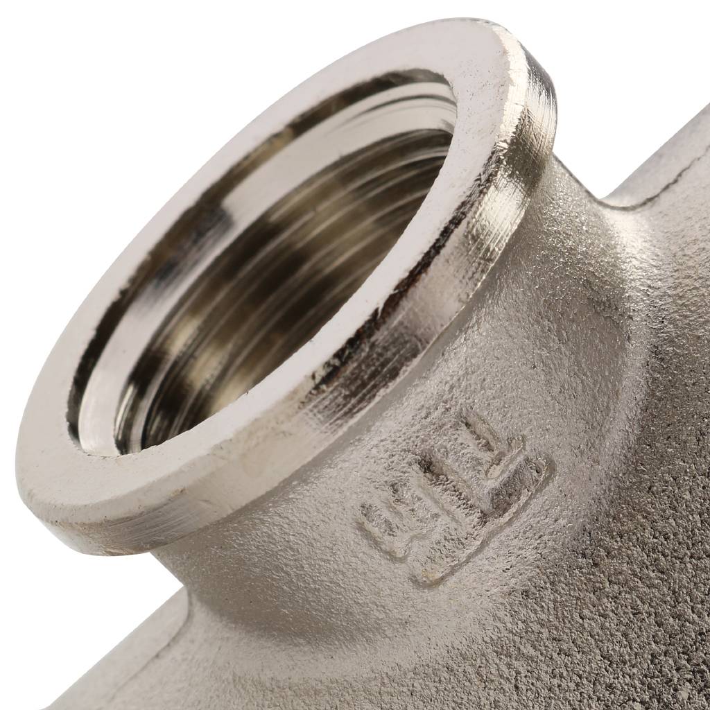 Тройник резьбовой ВР 1" x 1/2" x 1" никель TIEMME