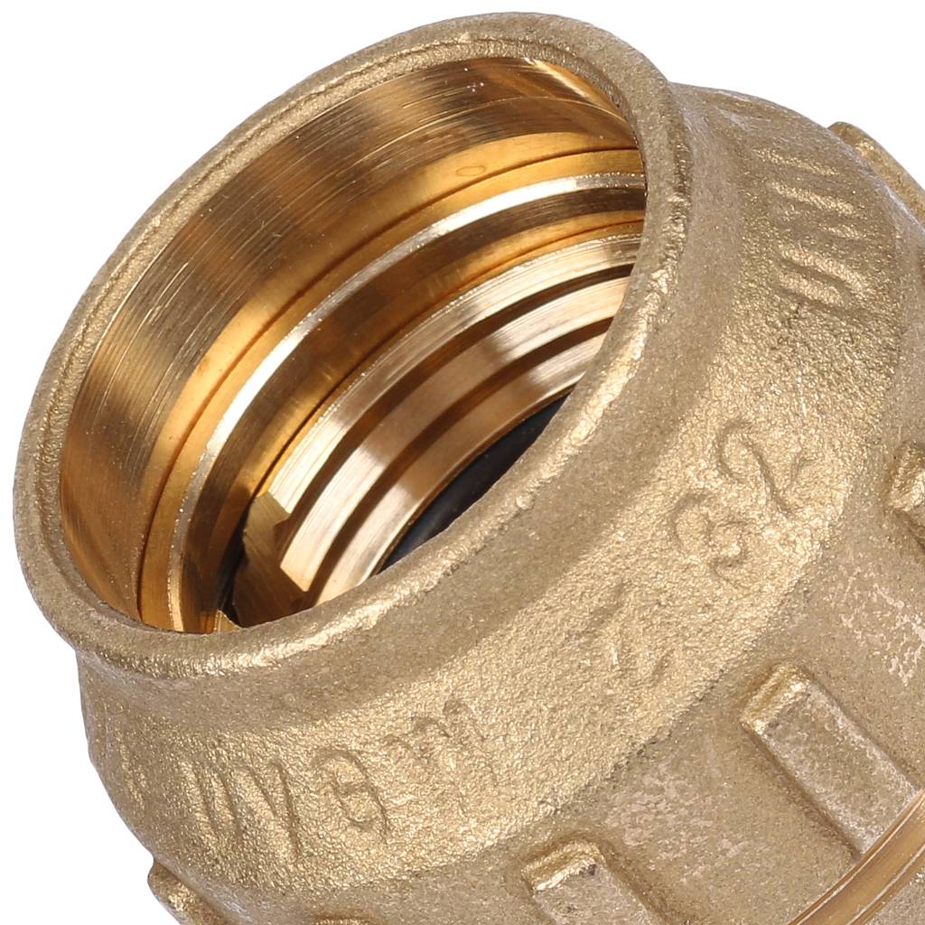 Муфта 32 х 32 мм из латуни для ПНД труб TIEMME