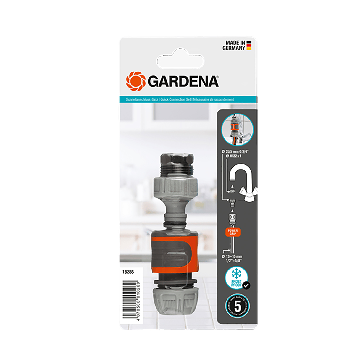 Комплект для быстроразъемного соединения (1/6) "gardena" 18285-20.000.00