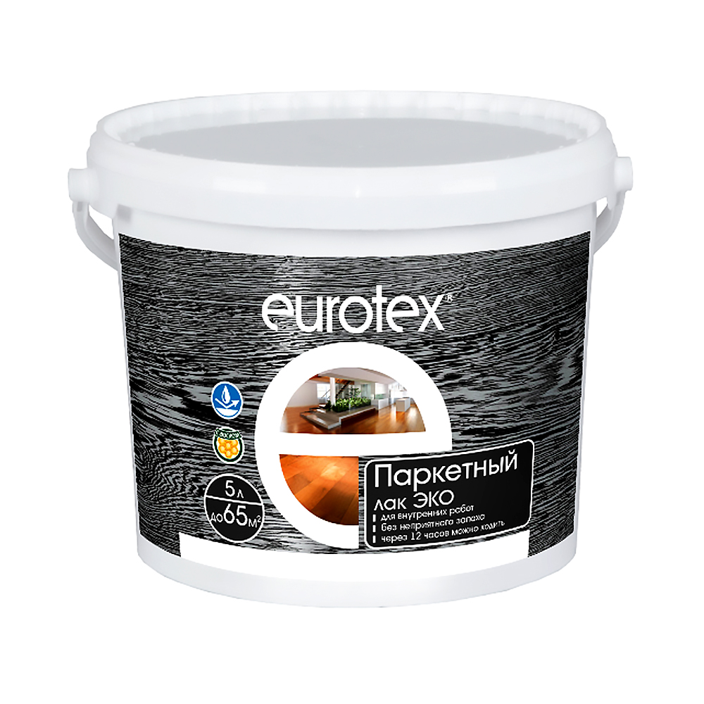 Лак паркетный "eurotex" эко глянцевый  5 л (1) "рогнеда"