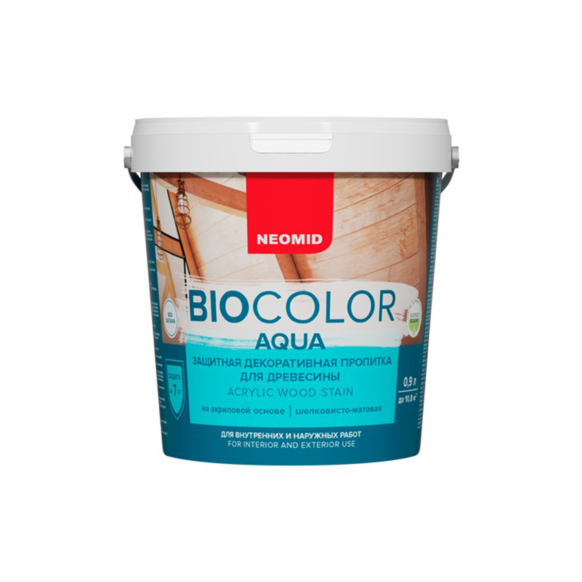 Пропитка защитная декоративная для древесины "bio color aqua" 0,9 л сосна (1/6) "neomid"