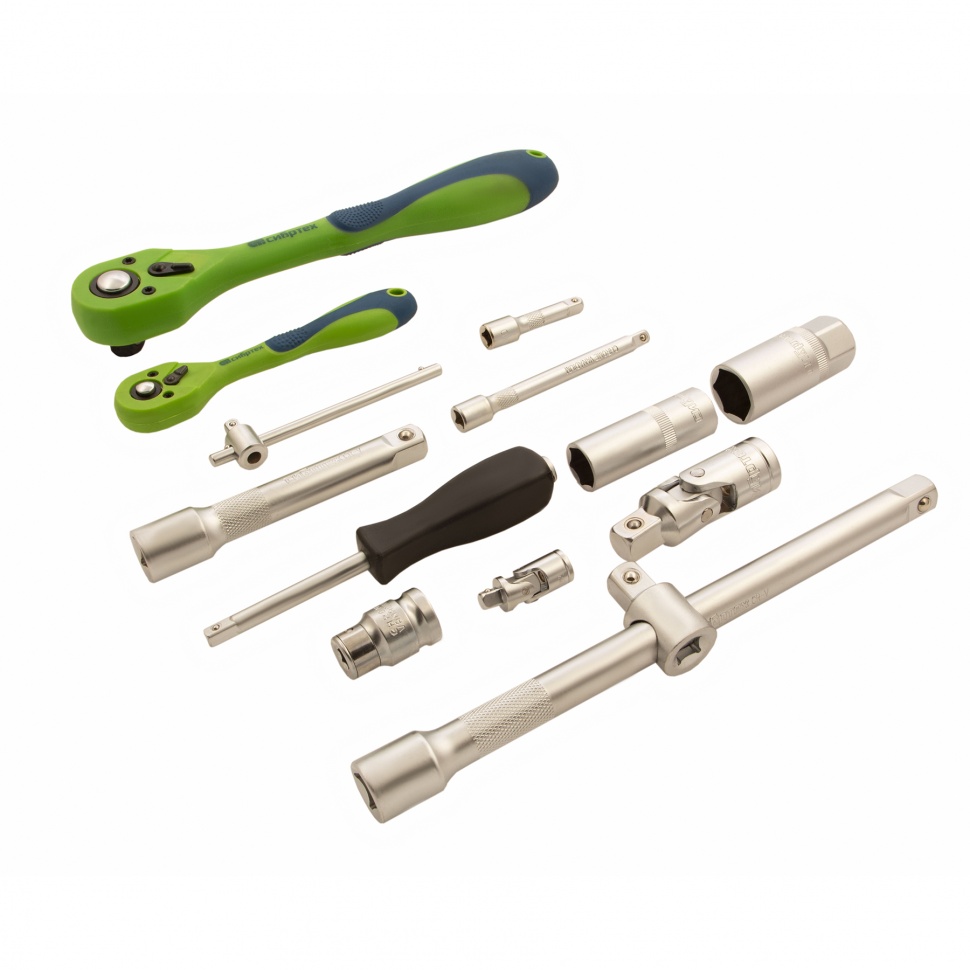 Набор инструментов 82 предмета, CrV, 1/2", 1/4" Сибртех (13514)