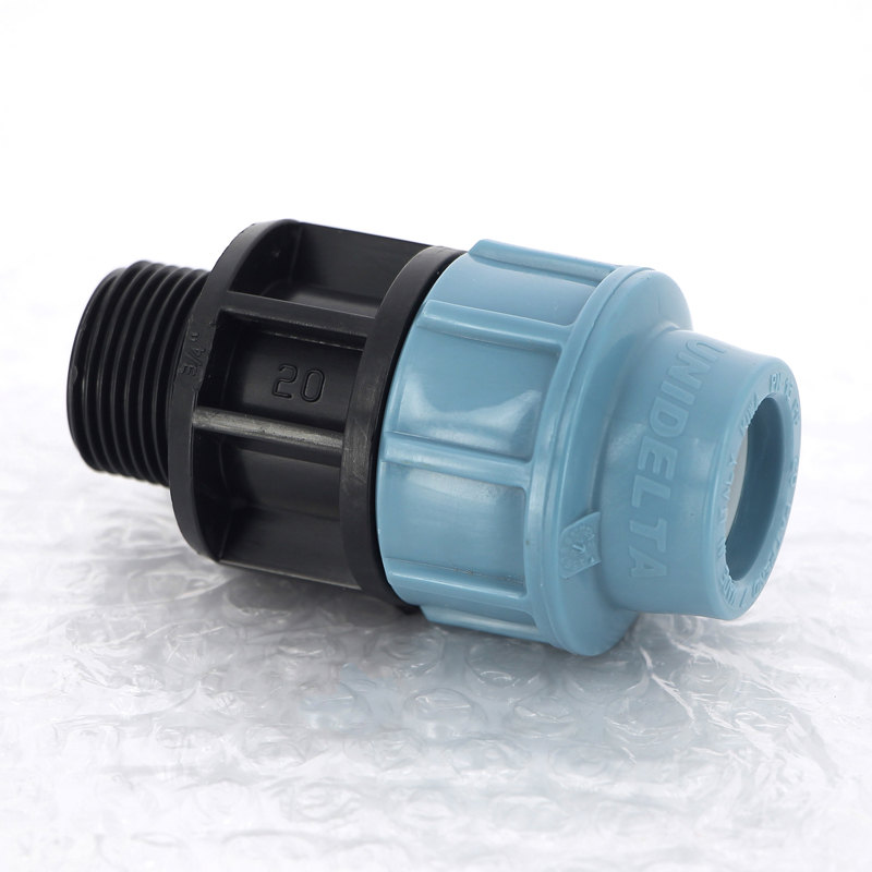 Муфта ПНД обжимная НР 20 х 3/4" для водопроводных труб UNIDELTA