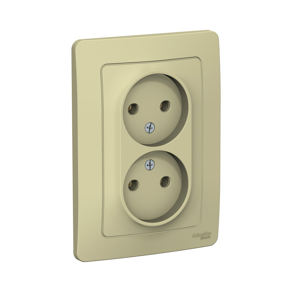 Розетка "blanca" 2-х местн. 16а, бежевый (1/6/12) "schneider"