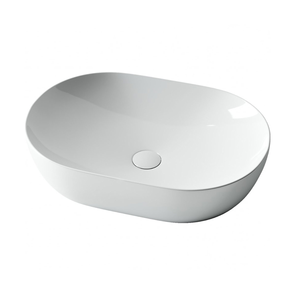 Раковина накладная "element" 600*415*135 мм овальная, белая "ceramica nova" cn5009