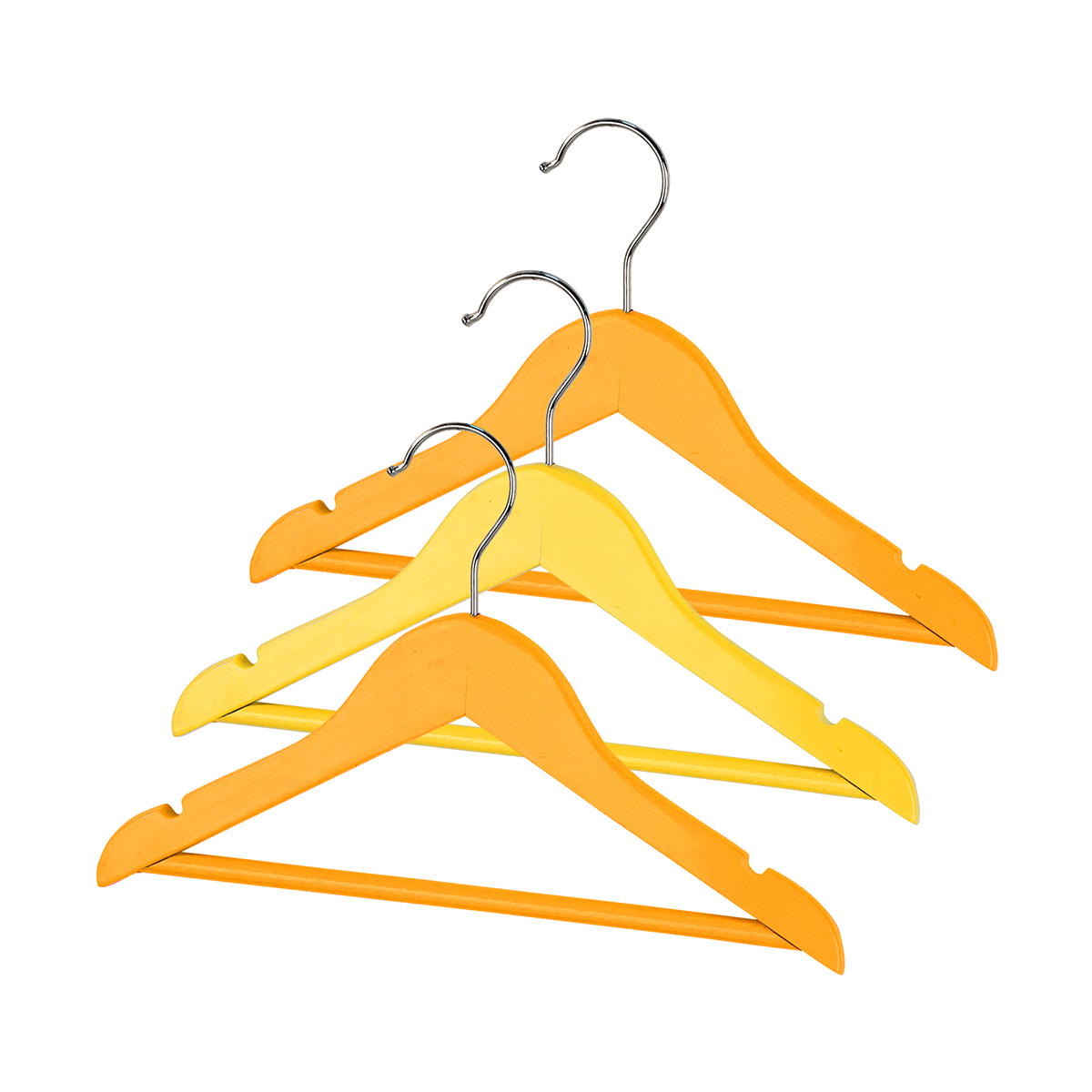 Вешалки для детской одежды (3 шт.) дерев. (оранжевый) (1/32) "valiant" kh-w30-o