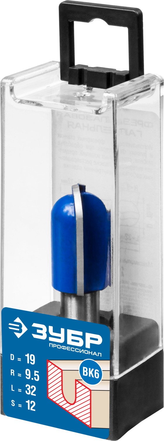 ЗУБР 19 x 32 мм, радиус 12.7 мм, фреза пазовая галтельная, Профессионал (28751-19-32)