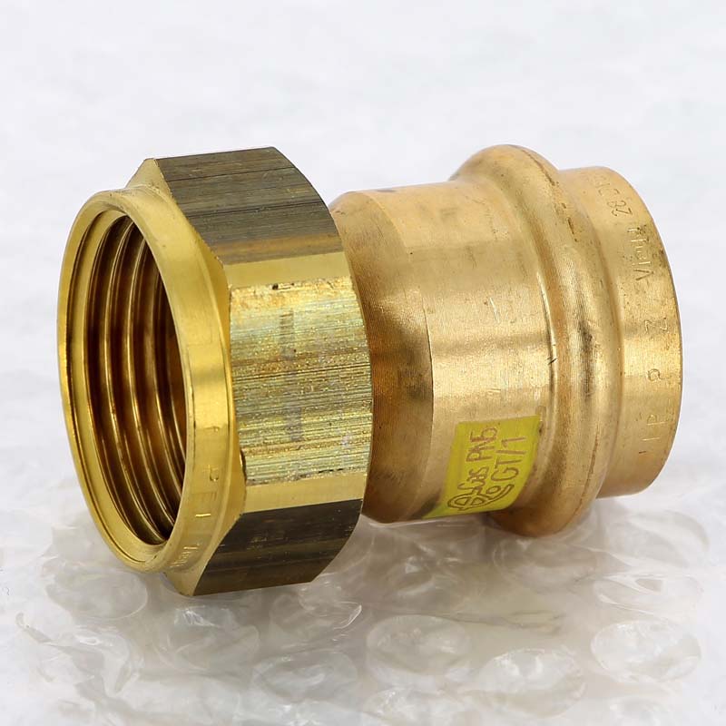 Муфта пресс-В с накидной гайкой плоская прокладка бронза Profipress G VIEGA 28 х 1"