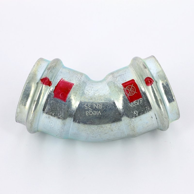 Угол пресс 45°35 оцинкованная сталь Prestabo VIEGA