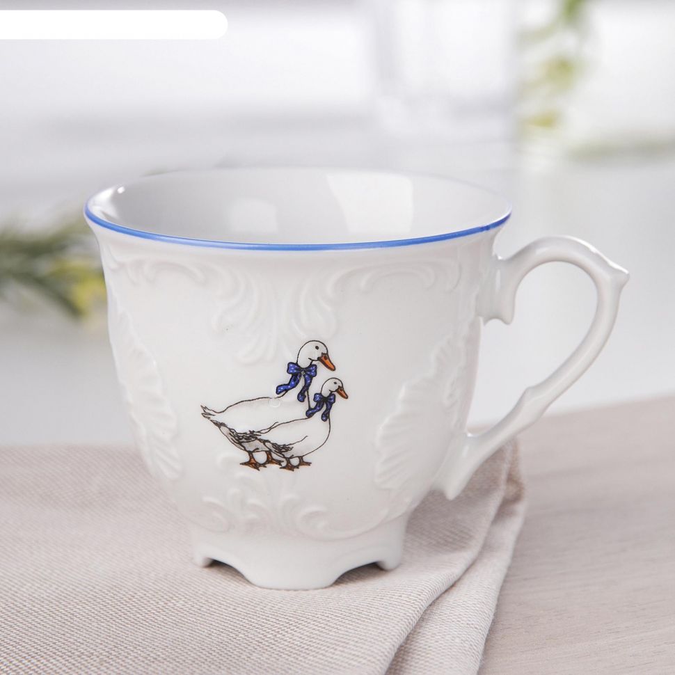 Чашка кофейная "rococo" гуси 170 мл (1/6/36) "cmielow" omd666-рококо-8
