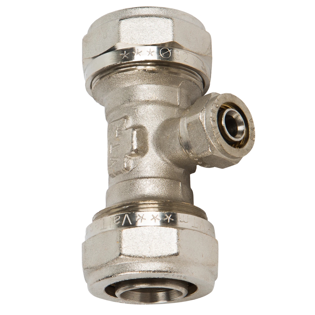 Тройник обжимной для металлополимерных труб 32 х 16 х 32 мм VALTEC