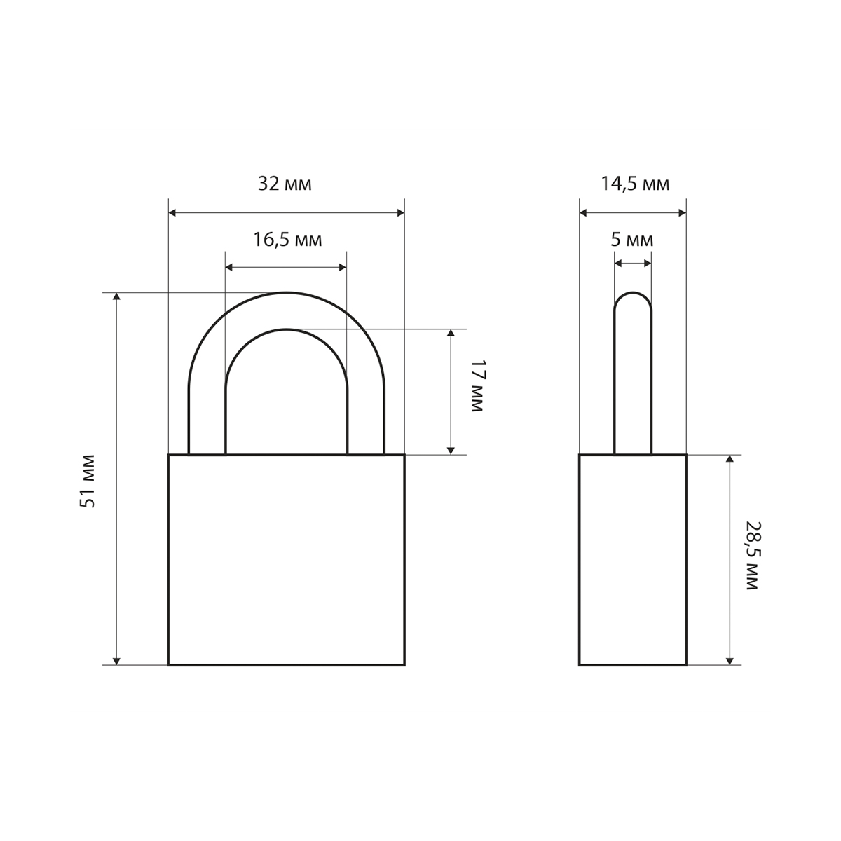 Замок навесной hg-330  4,5 мм (3 ключа) (1/25/200) "стандарт"