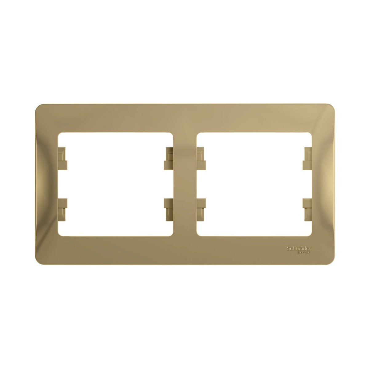 Рамка "glossa" 2-х местн. горизонтальная, титан (1/30/180) "schneider"