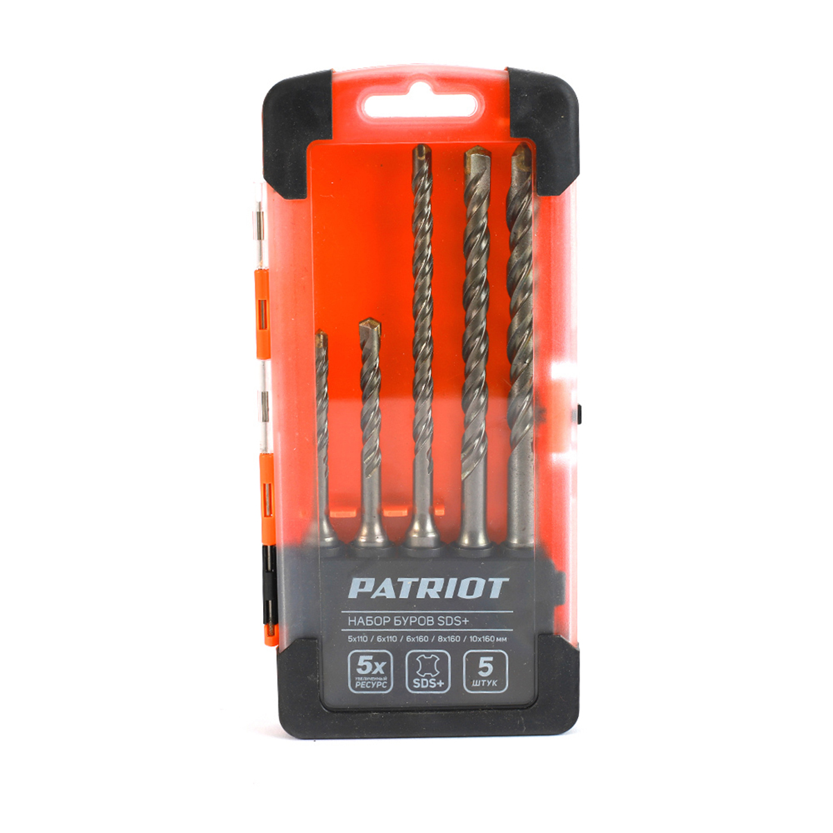 Сверла по бетону sds plus набор 5 шт. (1/10) "patriot" 815010101