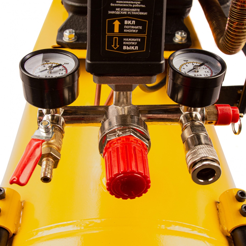 Компрессор воздушный BCW3000-T/100, ременный привод, 3.0 кВт, 100 литров, 520 л/мин Denzel (58118)