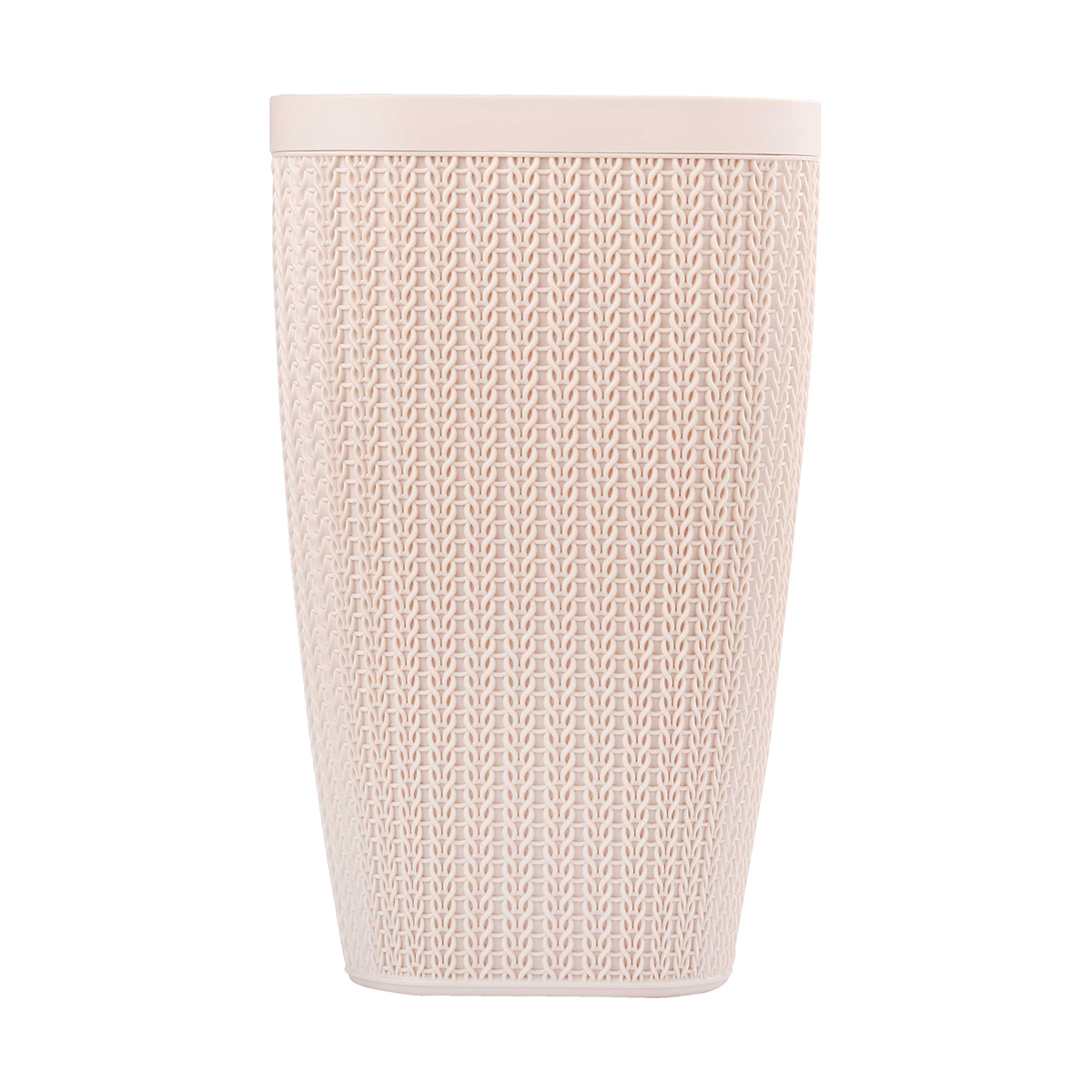 Контейнер для мусора 10 л "вязаное плетение" с плавающей крышкой (бежев.) (1/3) "альтернатива" м7489